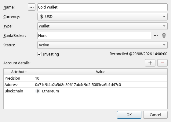 A wallet account
