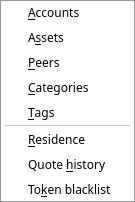 The Data menu