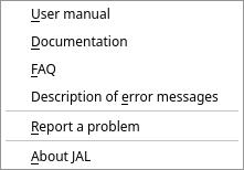 The Help menu