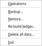 The Ledger menu