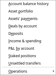 The Reports menu