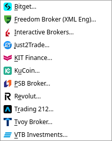 The supported brokers