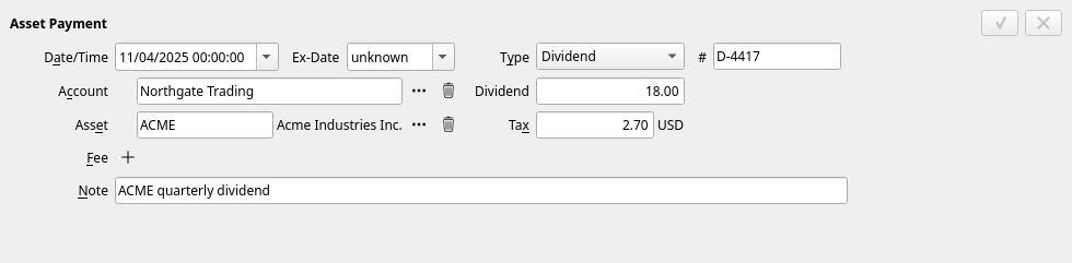 The dividend editor