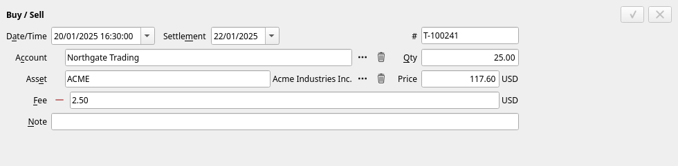 The trade editor