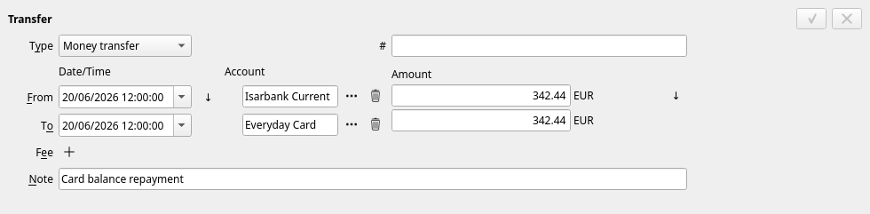 The transfer editor