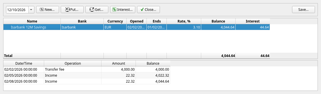 The deposits report