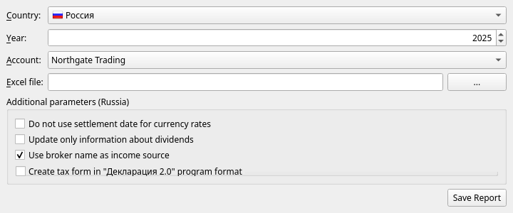 Preparing a tax report for Russia